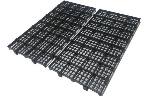 Imagem 2 de 3 de 100pc Palete Estrado Plástico Preto 2,5x25x50cm De Qualidade