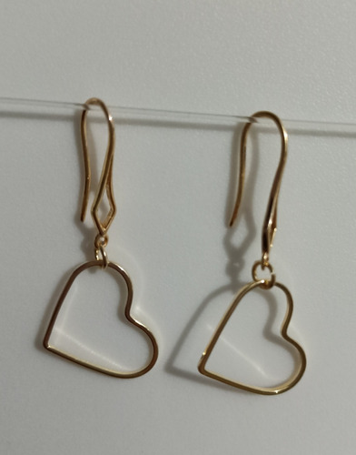 Aretes De Corazón En Baño De Oro Aretes Colgantes Moda C