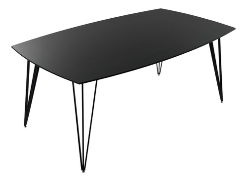Moveis Mesa Comedor Rectangular 6 Pers Ultra Delgada Vidrio Color de la tapa Black/Matte