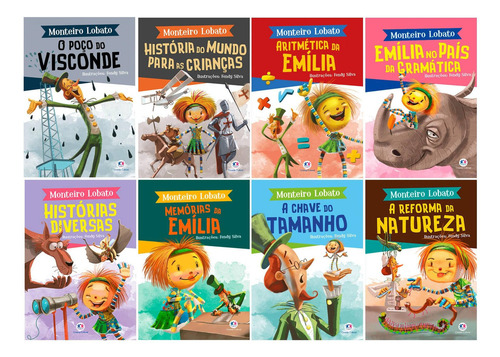 Coleção Aventuras De Emília E Visconde Monteiro Lobato 8 Volumes, De Monteiro, Lobato. Editorial Kit De Livros, Capa Mole, Edição 20190101 00:00:00 Em