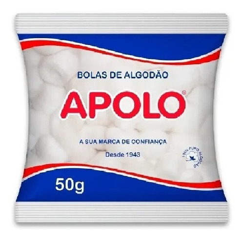 Algodão Em Bola 2 Pacotes De 50g Apolo