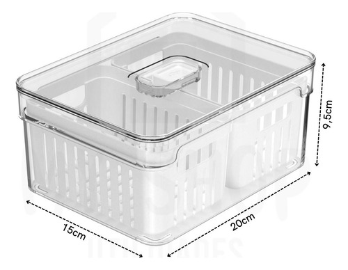 Pote Organizador Cesto Duplo 2,2l Frutas Legumes Geladeira