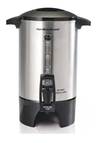Cafetera Acero Inoxidable Doble Llave De Urna 45 Tazas