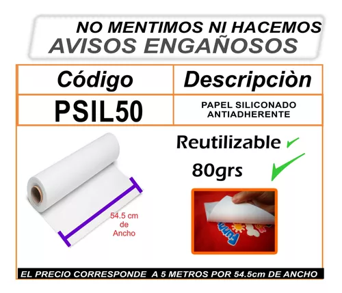 Papel protector siliconado para plancha transfer