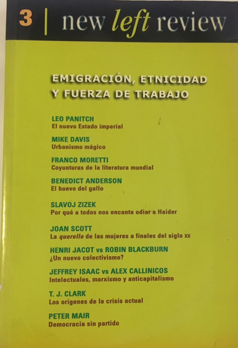 Revista New Left Review Emigracion, Etnicidad Y Fuerza De Tr