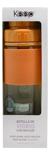 Botella De Vidrio Con Infusor Té Hierbas 410ml Keep
