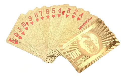 Carta Poker Blackjack Dólar 100 Plata Y Dorado Baraja Full