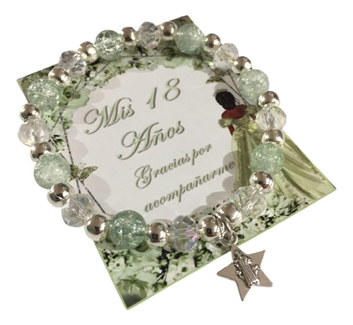 30 Recuerdos 18 Años Pulsera Verde Aqua