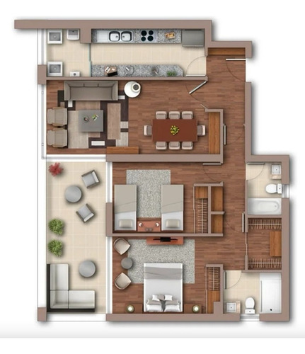 Luminoso Departamento En Venta De 2 Dorm, Sector Oriente