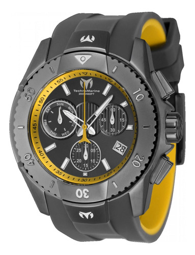 Reloj Para Hombres Technomarine Tm 621034 Color de la correa Titanio Color del bisel Gris oscuro Color del fondo Gris/Amarillo