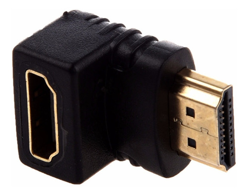 Adaptador Hdmi Hembra A Hdmi Macho Codo 90° Grados V1.4 Oro