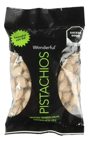 4 Pza Pistaches Wonderful Tostados Con Sal 100 G