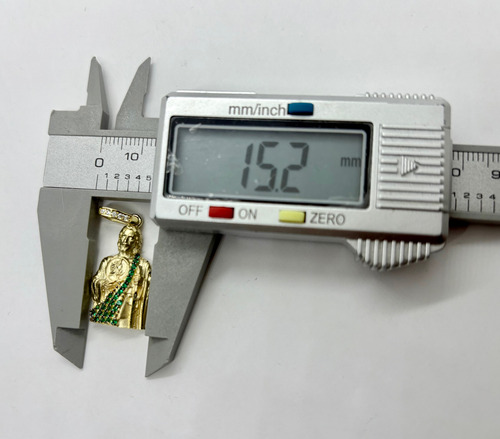 Dije San Judas Tadeo Oro 10k Con Zirconias Blancas Y Verdes Dorado
