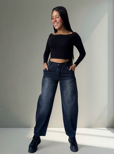 Pantalon Jean Denim Mom Super Comodo Variedad De Talles