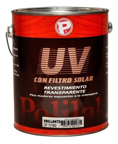 Barniz Para Madera Con Uv Polilak Brillante O Semi Mate 4 Lt Acabado Semimate Color Transparente