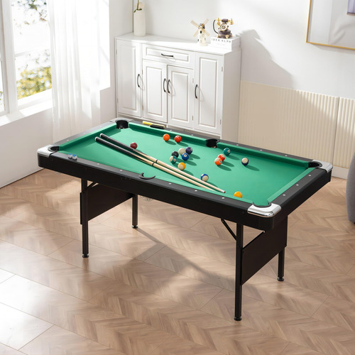 Mesa De Billar Portátil Plegable De 1.68 M Para Interiores Color Del Paño