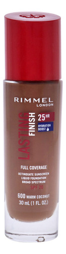Base Liquida Rimmel London Lasting Finish 25HR 600 Coco cálido