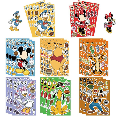 Paquete De 24 Pegatinas De Mickey Make-a-face, Haz Tus Propi