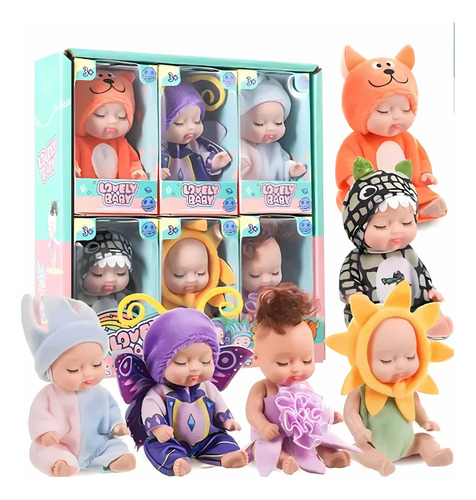 Kit Com 6 Mini Bonecas Reborn Encanto Realismo Em Miniatura