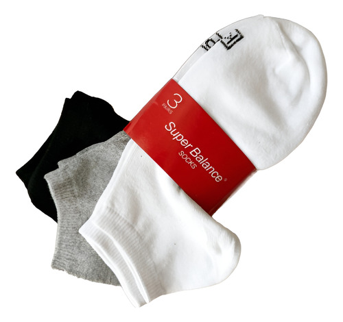 Pack X3 Pares Medias Super Balance Kp Unisex Adultos Xmayor Surtido Liso 34-43