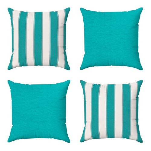 Kit 4 Capas Almofada Impermeável 40x40 Área Externa Tiffany Listras