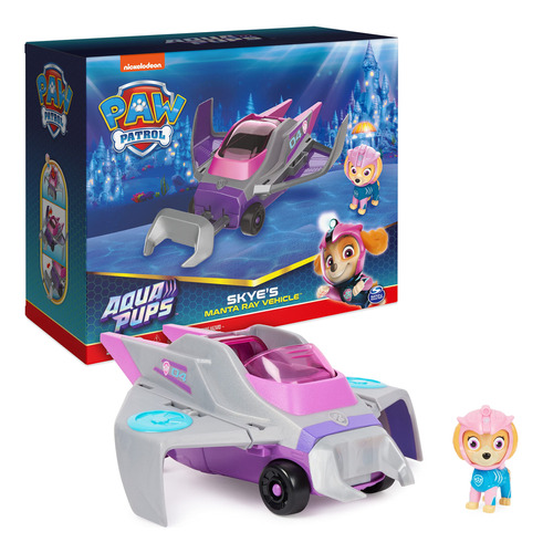 Paw Patrol Aqua Pups Skye - Vehículo Transformador De Mant.