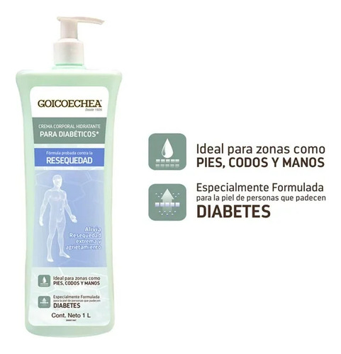 Crema Corporal Hidratante Para Diabeticos Goicoechea 1 L Neutra