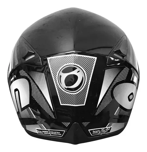 Casco para moto rebatible Okinoi OKN 10 negro con gr fica negra