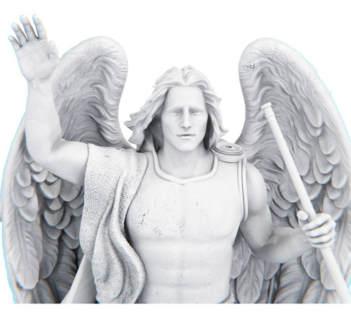Estátua São Gabriel Arcanjo Mensageiro - Coleção Sublime Cor Cor Mármore