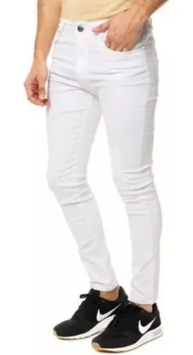 Pantalon Blanco Hombre Rasgado