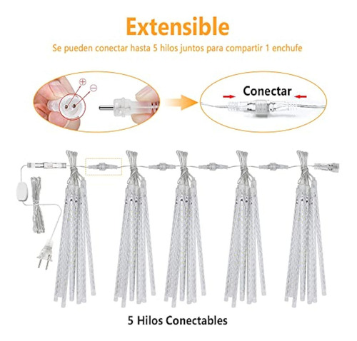 Lámpara De Ducha De Meteoritos, 30 Cm, Luz Led Impermeable,