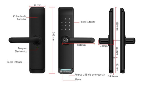 Cerradura Digital Inteligente Zerrutti Ze 8035