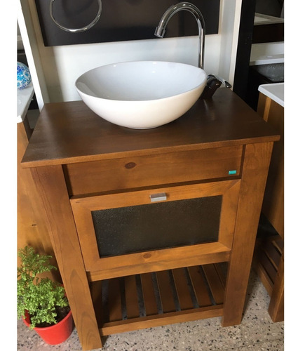 Imagen 2 de 9 de Vanitory Apoyo Madera Maciza Estilo Campo Rustico Puerta 60