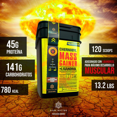 Chernobyl Mass Gainer Aumentar Masa Muscular 13.2lb 30 Serv Sabor Chocolate Cake