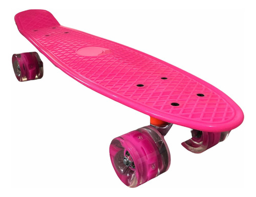 Patineta Tabla Skate Niños Adultos Ruedas Led Patinet Fucsia