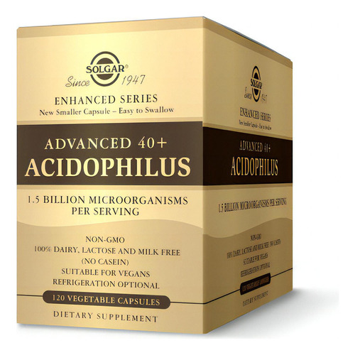 Suplemento avanzado de acidófilos para mayores de 40 años, 120 cápsulas vegetales