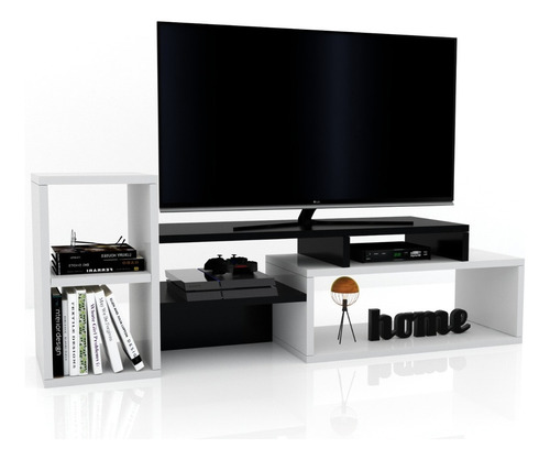 Mesa Para Led Lcd Tv Rack Modulo Organizador Moderno H/55 Color Marrón Oscuro