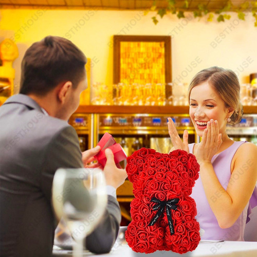 Rosas Artificiales, Ositos De Peluche, Regalos Para El Día D