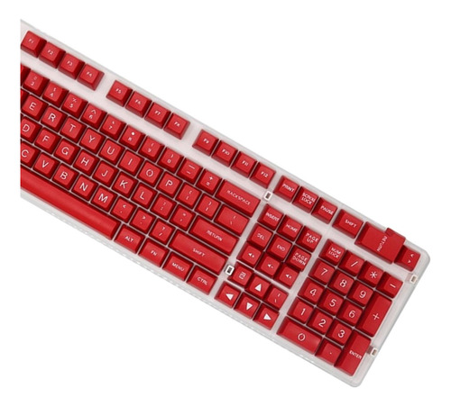 108 Keys Set Diy Custom Key Keycaps Letras Blancas Rojas