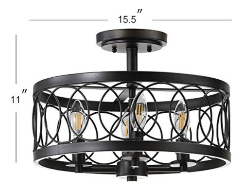 Jonathan Y Jyl9040a Sylvain Led De Metal De 15.5 Montaje Se