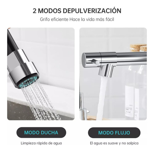 Grifo Giratorio De 360 Grados Para Cocina Plateado