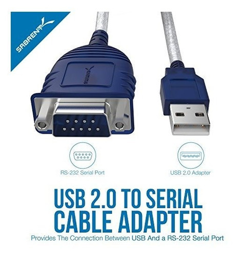 Cable Convertidor Db-9 Rs-232 De Sabrent Usb 2.0 A Serie (9
