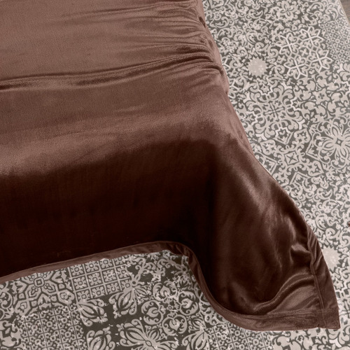 Cobertor King Size Liso Cobija Invernal Ligero Esquimal Color Bronce (café)