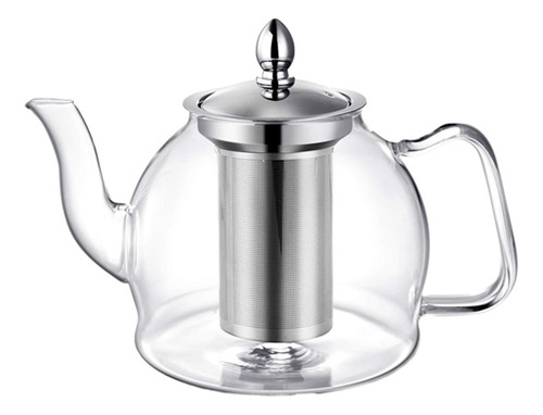 Tetera De Vidrio De 1000 Ml Con Infusor Extraíble, Apto Para