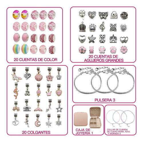 Kit Pulseras Cuentas Para Hacer Bisuteria Abalorios