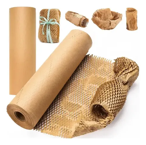 Papel Kraft Honeycomb Rollo Ecológico 30cm X 50m