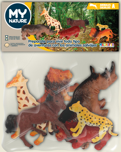 Animales Salvajes X6 Figuras De Plastico Magnific
