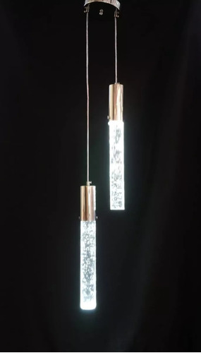 Luminária Cristal Bolhas Redondo Pendente Duplo 50 Cm Led