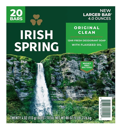 Imagen 1 de 2 de Jabones Irish Spring Original Clean 12hr Desodorante Antibac
