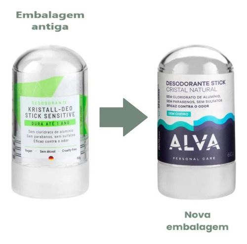 Cristal Natural Alva Kit Com 5 Desodorantes De 60g Cada